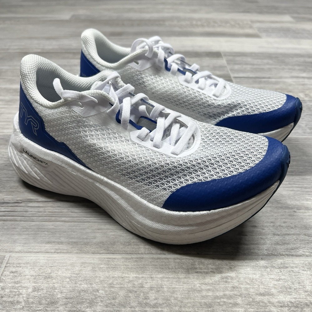 TYR Valkyrie Speedworks M 8 / W 9.5 Running Race Training Shoes White‎ Blue